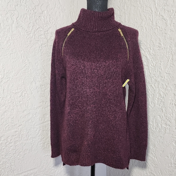 Michael Kors Shoulder Zip Turtleneck NWOT - Picture 1 of 8